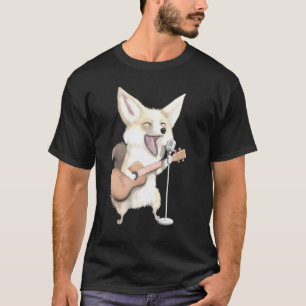 Camiseta Raposa Fennec Cantando Guitarrista Músico Música G