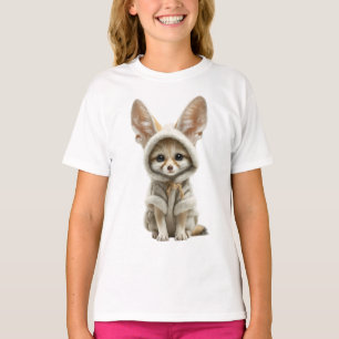 Camiseta Raposa Fennec de Capuz Aconchegante para Crianças