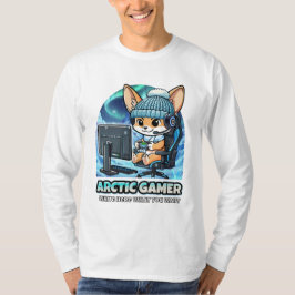 Camiseta Raposa Fennec Gamer Ártico - Aurora Boreal de Jogo