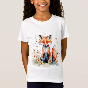 Camiseta Raposa floral branca