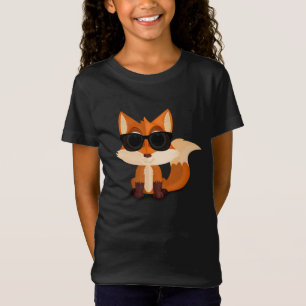 Camiseta Raposa Fofa Usando Óculos de Sol Desenho Animado M