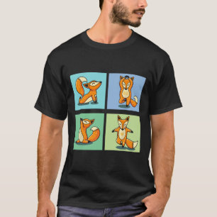 Camiseta Raposa Fofa Yoga Animal Meditação Zen Pose de Alon