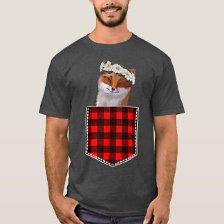 Camiseta Raposa Gira Com Girassóis, Tirando O Bolso
