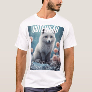 Camiseta Raposa glacial adorável no Jardim Floral - Áeso Bo
