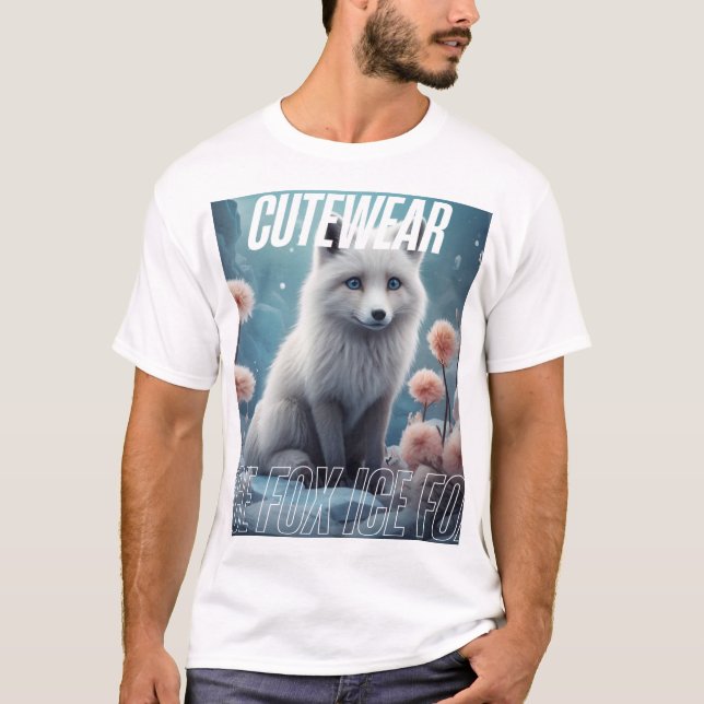Camiseta Raposa glacial adorável no Jardim Floral - Áeso Bo (Frente)