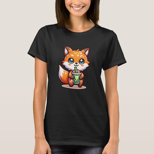 Camiseta Raposa Kawaii Cuja Bolha é Personalizada (Frente)