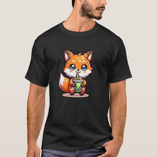Camiseta Raposa Kawaii Cuja Bolha é Personalizada (Frente)