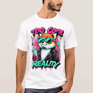 Camiseta Raposa legal com óculos escuros e chá-bolha