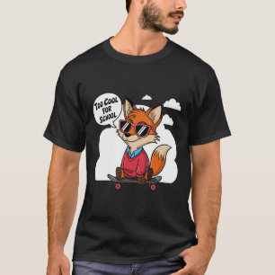 Camiseta Raposa Legal De Skate Com Óculos De Sol E Estilo