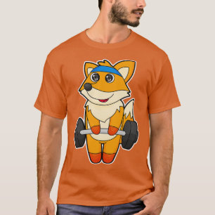Camiseta Raposa na academia com haltere
