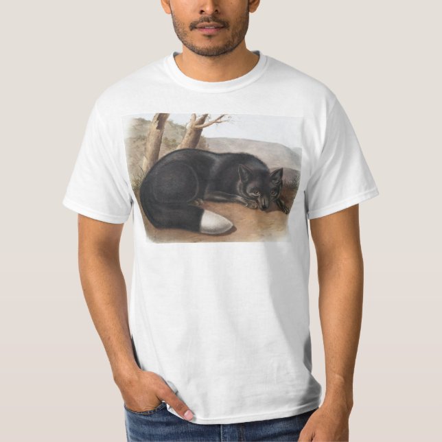Camiseta Raposa Negra Americana ou Prateada (Vulpes fulvus) (Frente)
