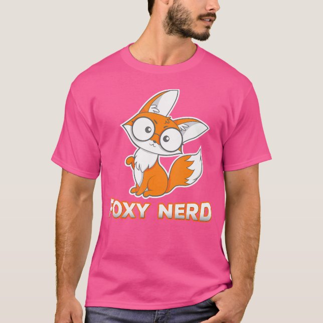 Camiseta Raposa Nerdy Engraçada De Nerd Foxy Com Óculos (Frente)