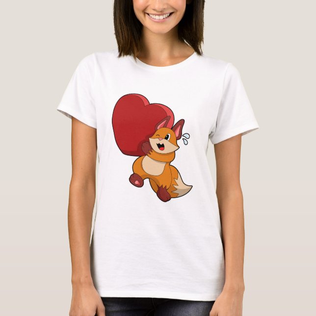 Camiseta Raposa no Amor com Coração (Frente)