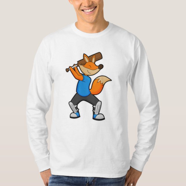 Camiseta Raposa no Cricket com morcego de Cricket (Frente)