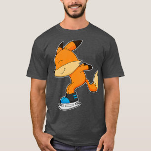Camiseta Raposa no patinagem de gelo com skates de gelo
