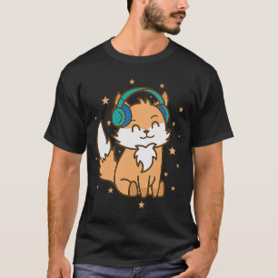 Camiseta Raposa ouvindo Música Natureza Animal Zoológico Me