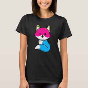 Camiseta Raposa Pansexual Fofa Animal Lgbtq Bandeira do Org