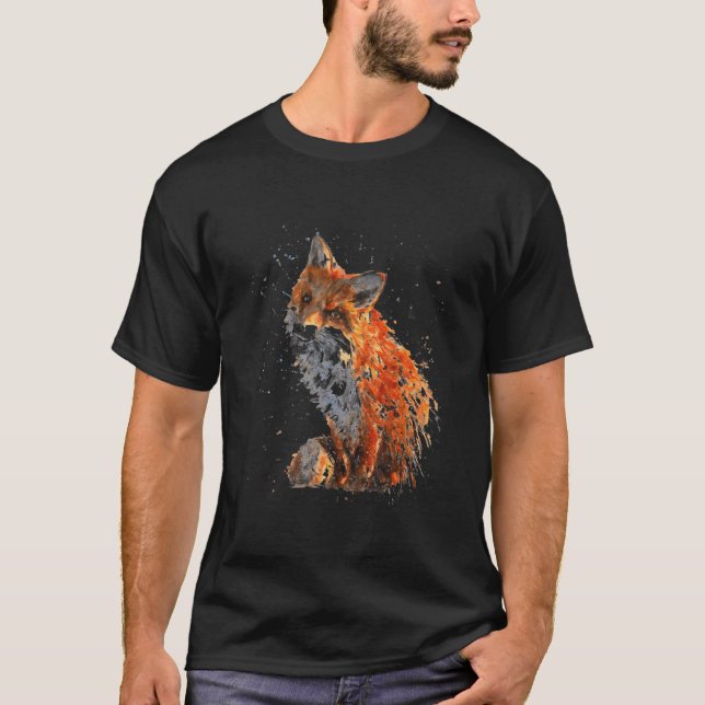 Camiseta Raposa Pintada À Mão (Frente)