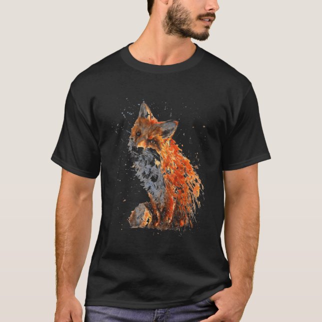 Camiseta Raposa Pintada À Mão (Frente)