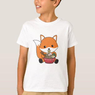 Camiseta Raposa Por Ramen Cute Kawaii Foxes