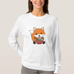 Camiseta Raposa Por Ramen Cute Kawaii Foxes