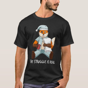 Camiseta Raposa Preguiçosa Cansada A Luta Está Saindo