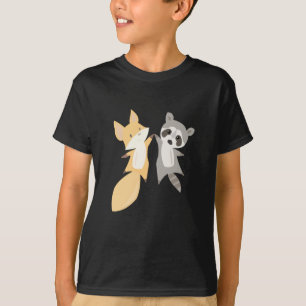 Camiseta Raposa-Raposa-Cachorro Animais Florestais Para Cri