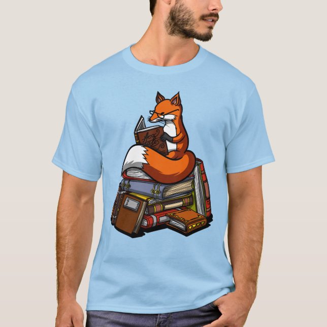 Camiseta Raposa-Raposa-Raposa-Reta-Roca-Lendo Animal (Frente)