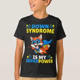 Camiseta Raposa Super-Herói Síndrome de Down É Meu Superwer