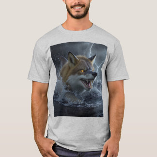 Camiseta Raposa Tubarão Ember Oceano | Criatura Marinha Mít