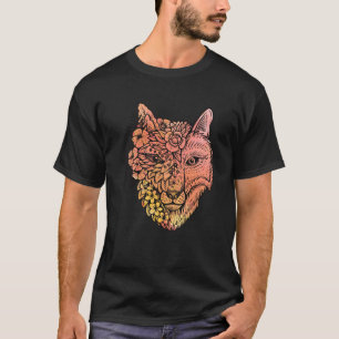 Camiseta Raposa Vermelha Cura com Flores Raposas para Algod