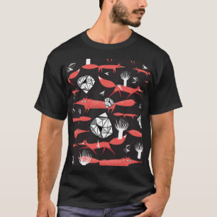 Camiseta Raposa Vermelha: Fundo Escuro Invisível.