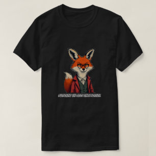 Camiseta Raposa Vermelha Inteligente em Óculos e Aterro - C