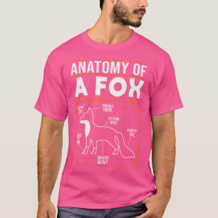 Camiseta Raposa Vermelha Kawaii Anatomia De Raposa
