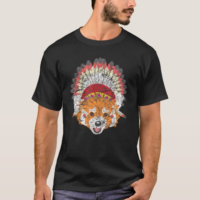 Camiseta Raposa Vermelha Nativa Americana (Frente)