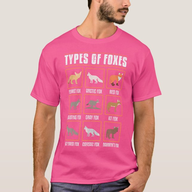 Camiseta Raposa Vermelha Tipos De Raposas Kawaii (Frente)