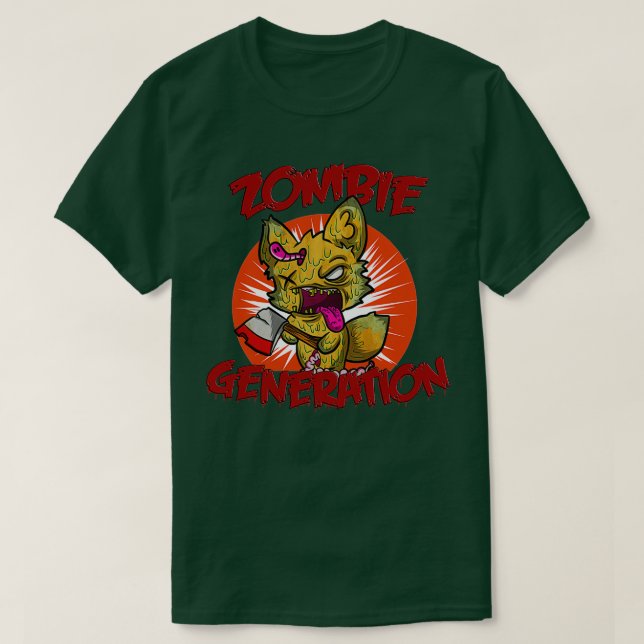 Camiseta raposa zombie (Frente do Design)