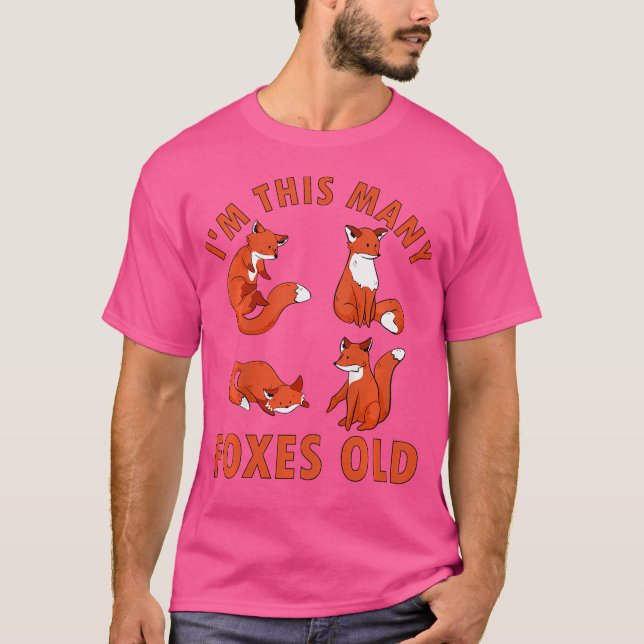 Camiseta Raposas De 4 Anos Raposa Animal De 4 Anos (Frente)