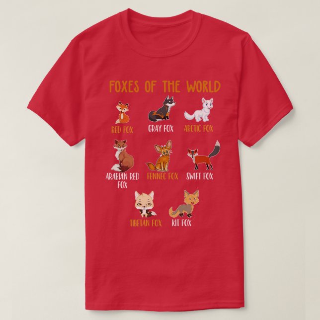 Camiseta Raposas De Raposa Engraçadas No Mundo Educativas (Frente do Design)
