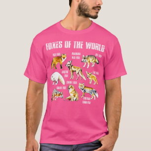 Camiseta Raposas Do Gráfico Educacional Mundial Engraçadas