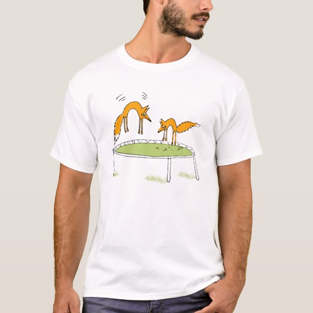 Camiseta Raposas no trampolim (Frente)