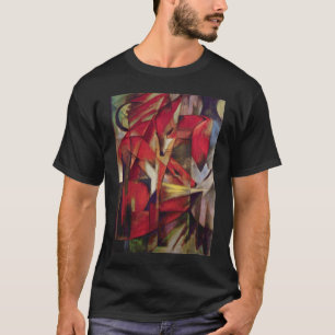 Camiseta Raposas por Franz Marc, Arte Cubista Abstrato Vint