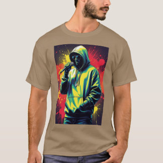 Camiseta Rapper Streetwear Silhouette Urban HipHop Style De