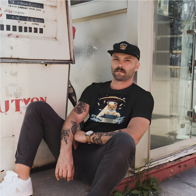 Camiseta Rapto De Alienígenas De Gato - Só Mais Uma Selfie! (Cat Alien Abduction T-Shirt )