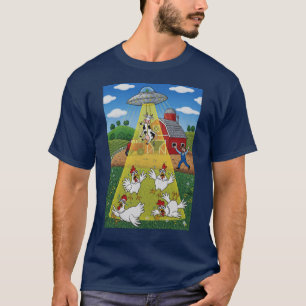 Camiseta Rapto de alienígenas para baixo na fazenda