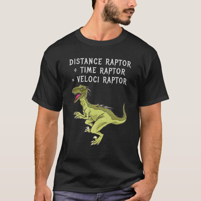 Camiseta Raptor à distância /Dinos de Raptor de velociosida (Frente)