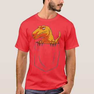 Camiseta Raptor Engraçado Velociraptor no Pocket Dinossaur 
