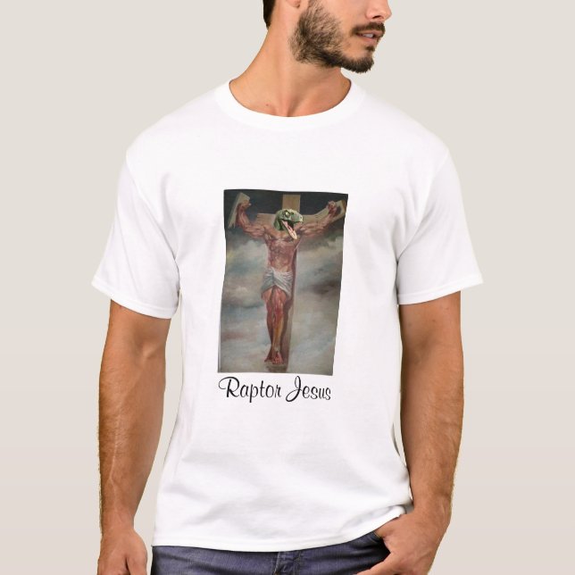 Camiseta Raptor Jesus com da oração parte traseira sobre (Frente)