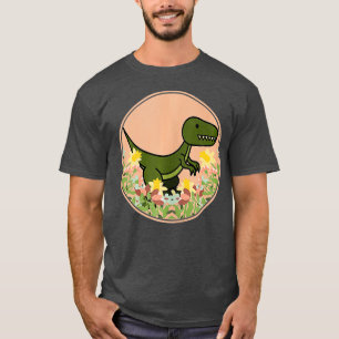 Camiseta Raptor Velociraptor Dino Dinossauros Flores