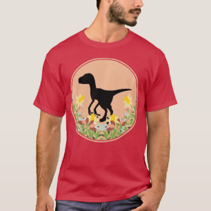 Camiseta Raptor Velociraptor Dino Dinossauros Flores